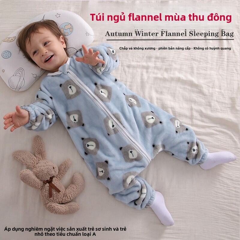 Túi Ngủ Cho Bé Bằng Vải Nỉ Dày Mùa Thu Đông Túi Ngủ Cho Bé Chia Đôi Chống Đá Túi Ngủ Cho Bé Trai Và 