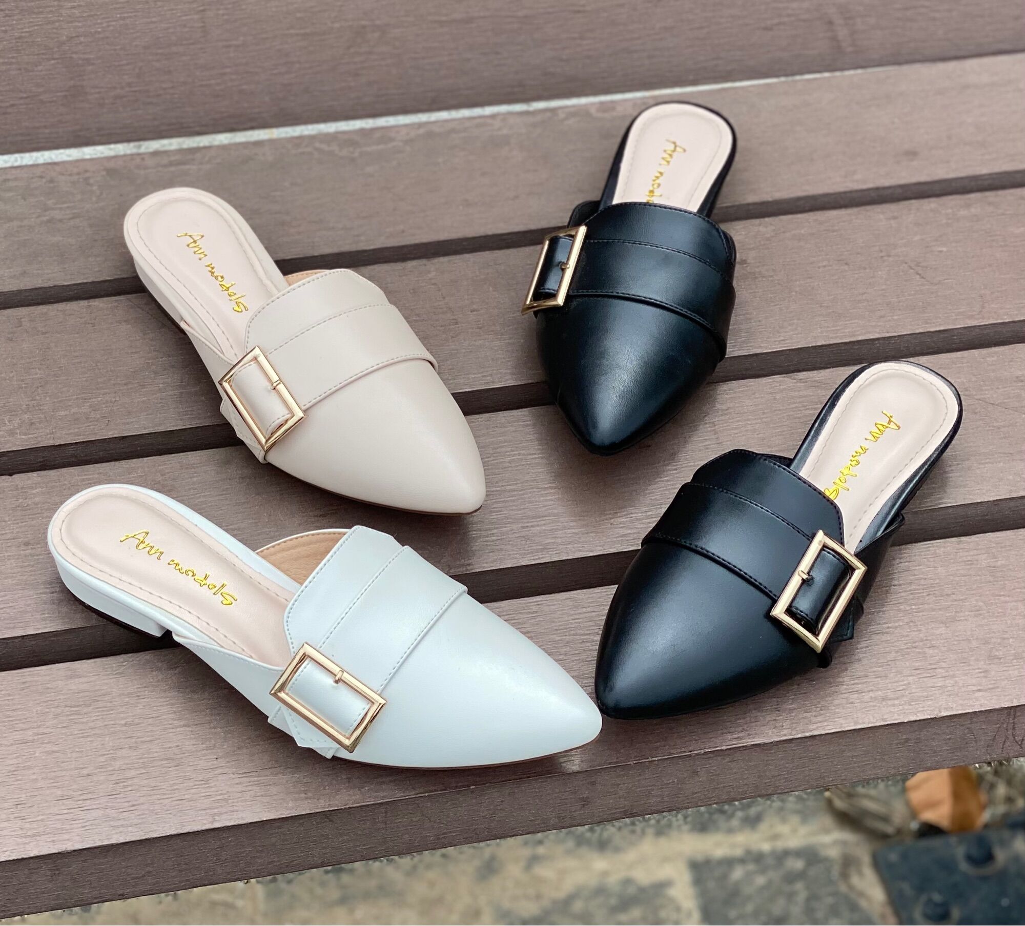 Dép sục cao gót 2 phân Annmodels mũi nhọn thời trang _A17