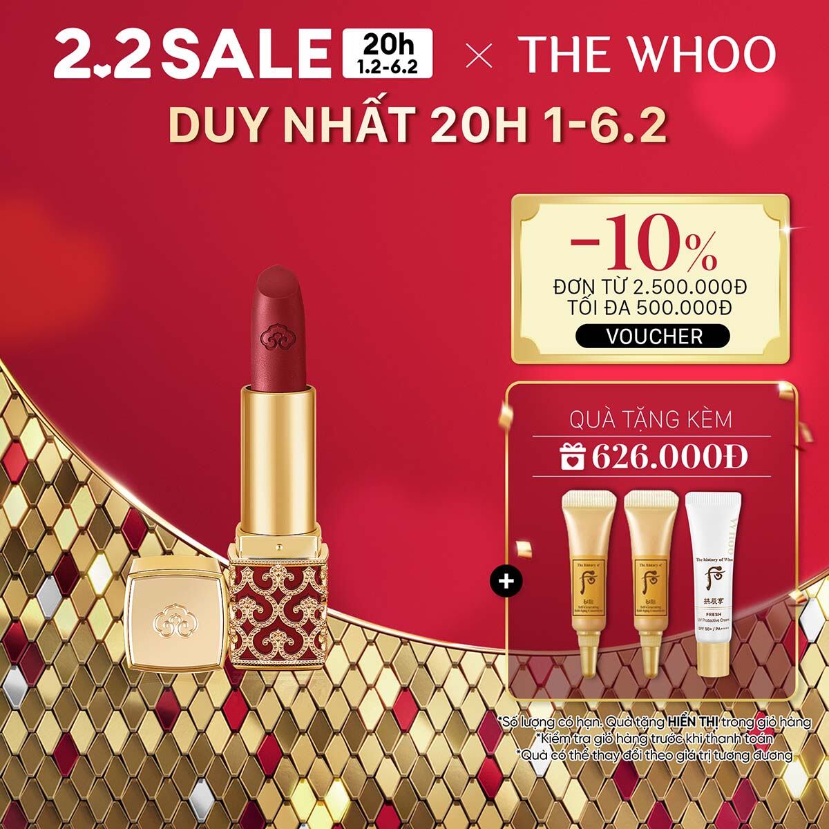 Son nhung lì Đông y The history of Whoo Gongjinhyang Mi Velvet Lip Rouge 3.5g