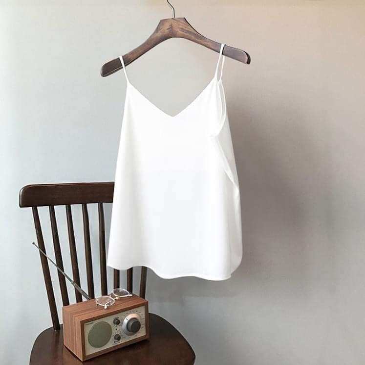 Áo 2 Dây nữ Lụa Hàn cao cấp MADELA, Áo hai dây lụa Vintage