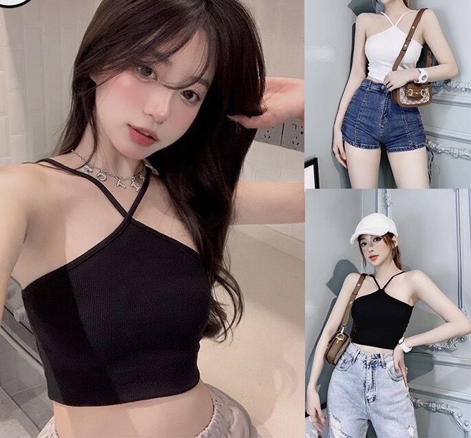 Áo yếm kiểu v gân chéo xinh Y1