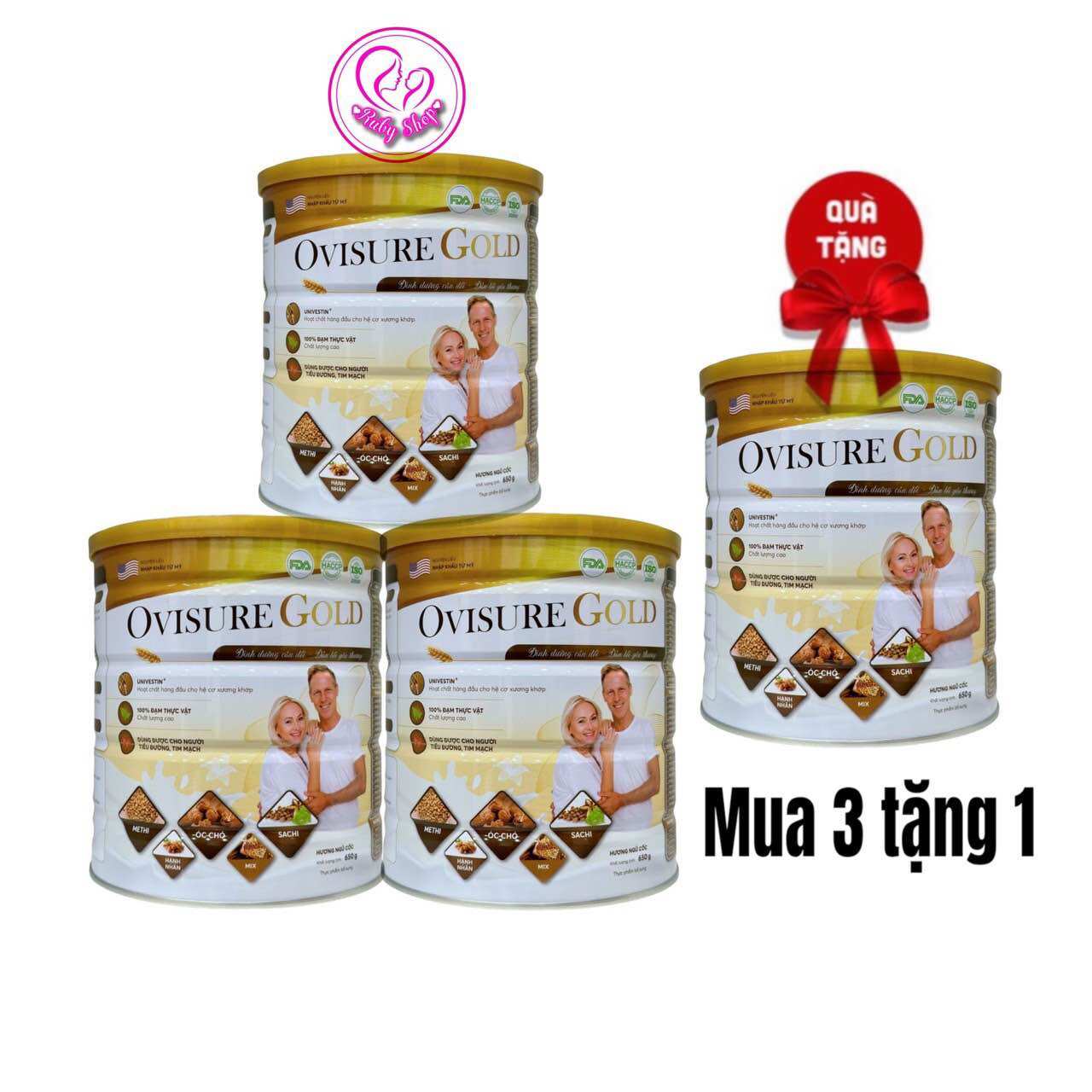 Sữa hạt Ovisure Gold xương khớp 650g chính hãng date mới