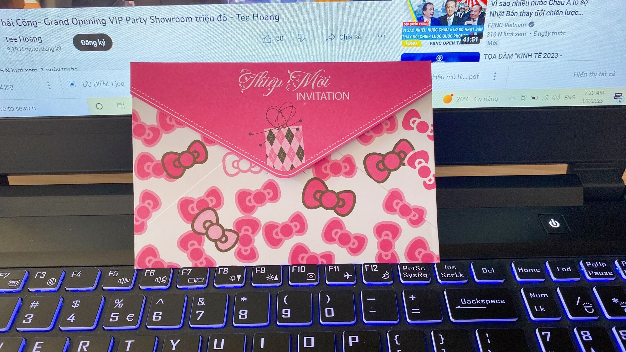 Thiệp mời Hello Kitty Hồng ATV