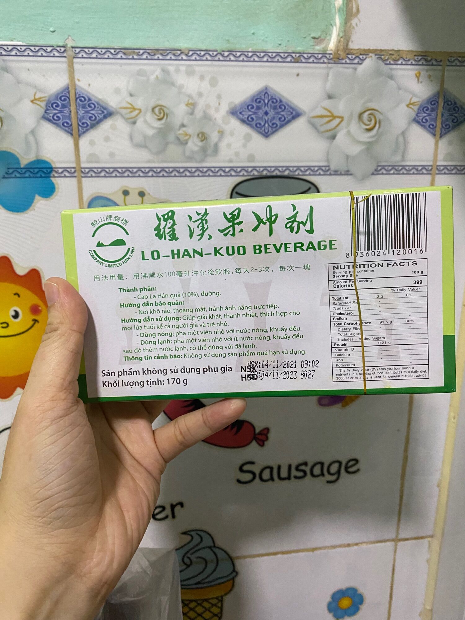 HỘP 170G LA HÁN QUẢ HOÀ TAN HÁN LINH(LOẠI CÚP VÀNG)