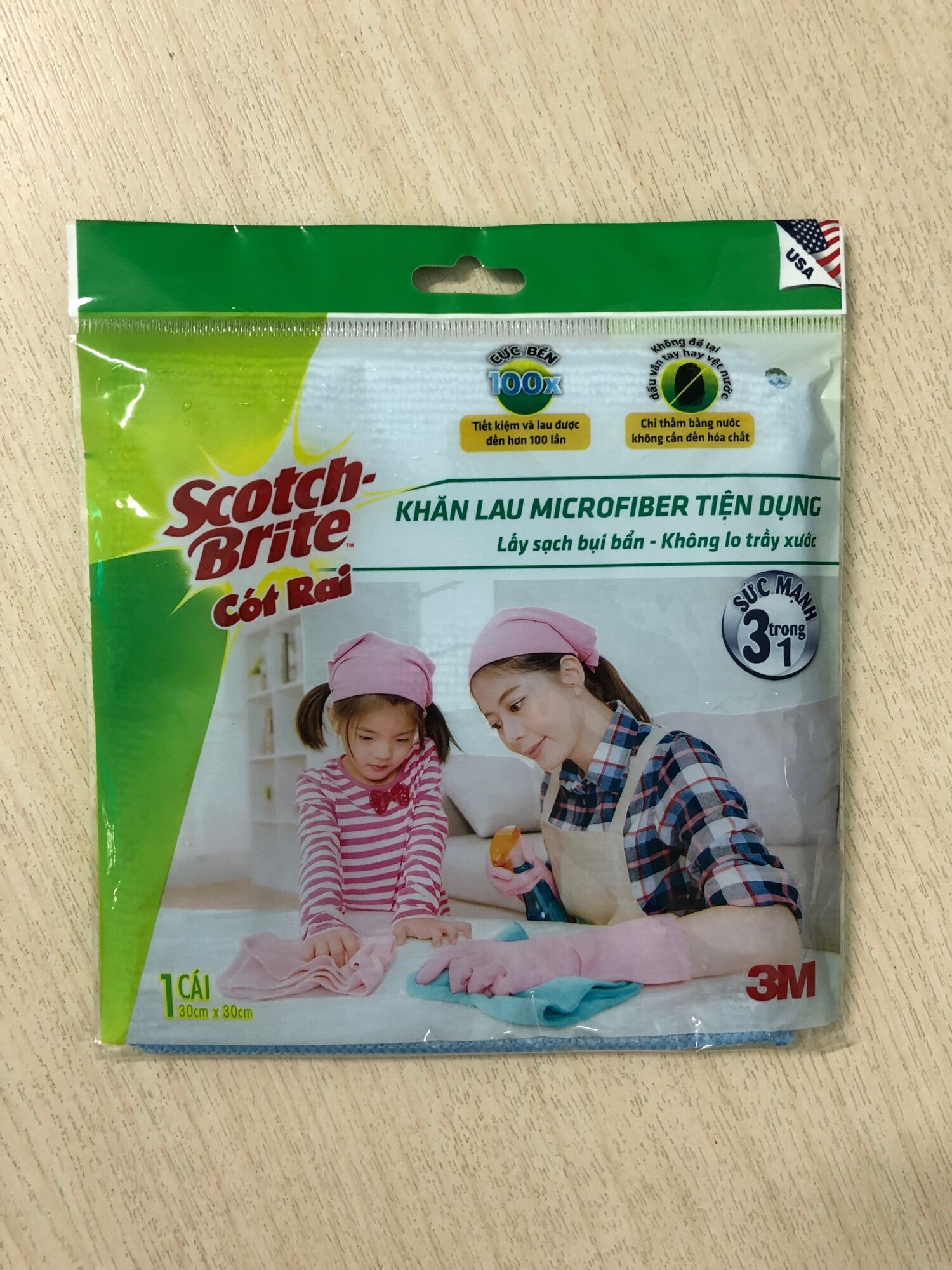 3M Scotch Brite khăn lau MICROFIBER tiện dụng, lấy sạch bụi bẩn - không lo trầy xước (bịch 1 cái)