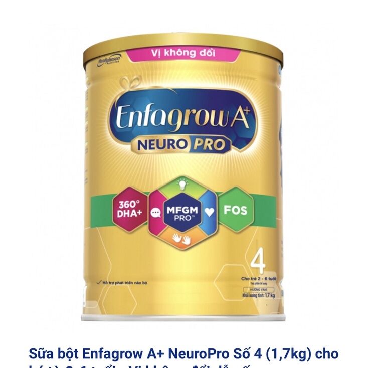 Sữa bột Enfagrow NeuroPro 4 vị không đổi 1,7kg thumbnail
