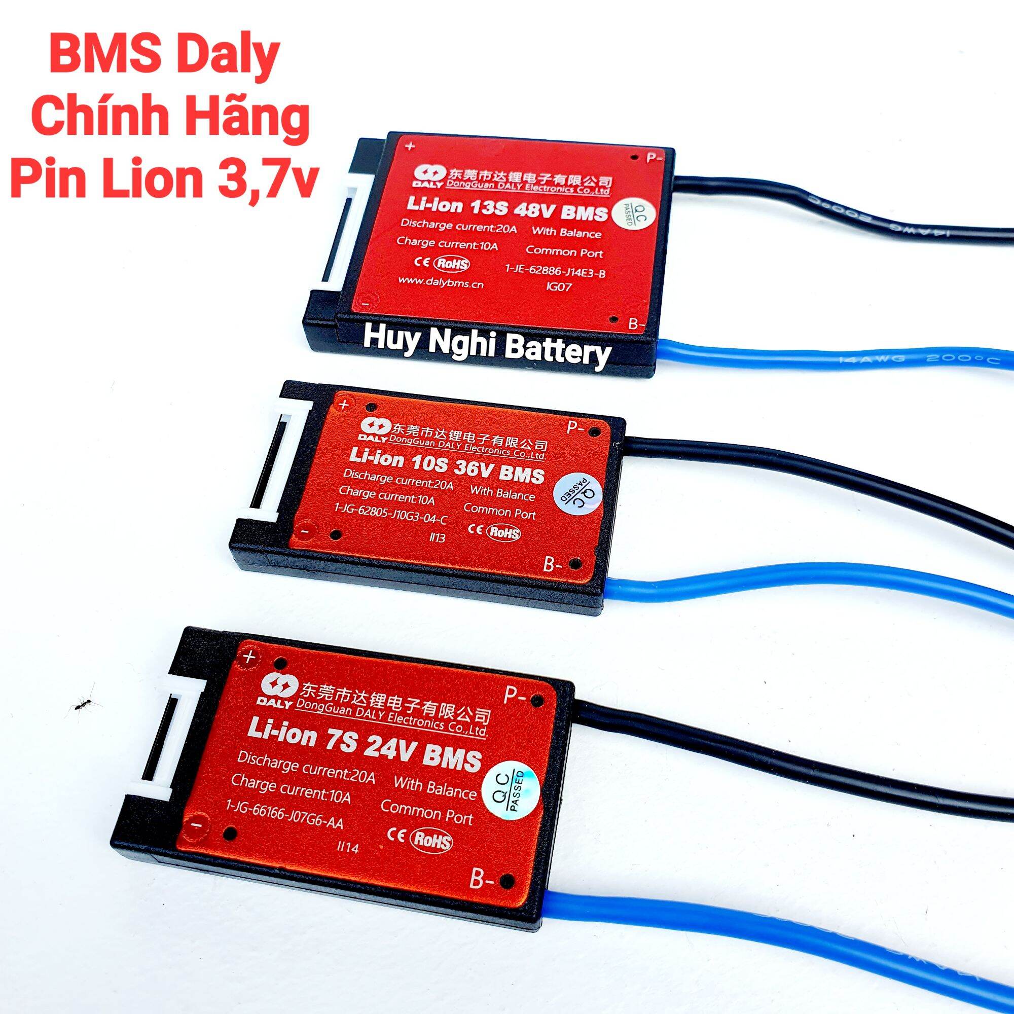 Mạch daly bms 7s/10s/13s - 20a/ 14s - 50a /chính hãng / bảo vệ sạc xả pin lion 3,7v