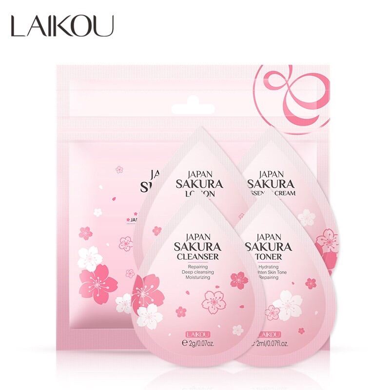 [Hcm]Set 4 Bước Chăm Sóc Da Sakura Laikou