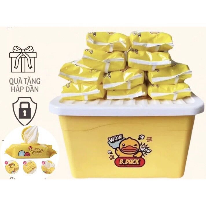 10 gói khăn ướt vịt vàng, khăn giấy ướt vịt vàng kháng khuẩn