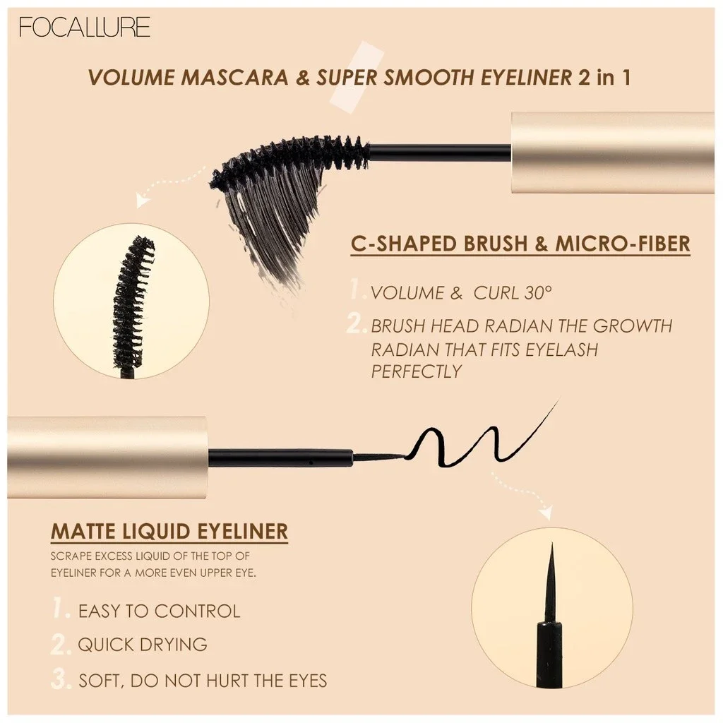 mascara và bút kẻ mắt 2in1