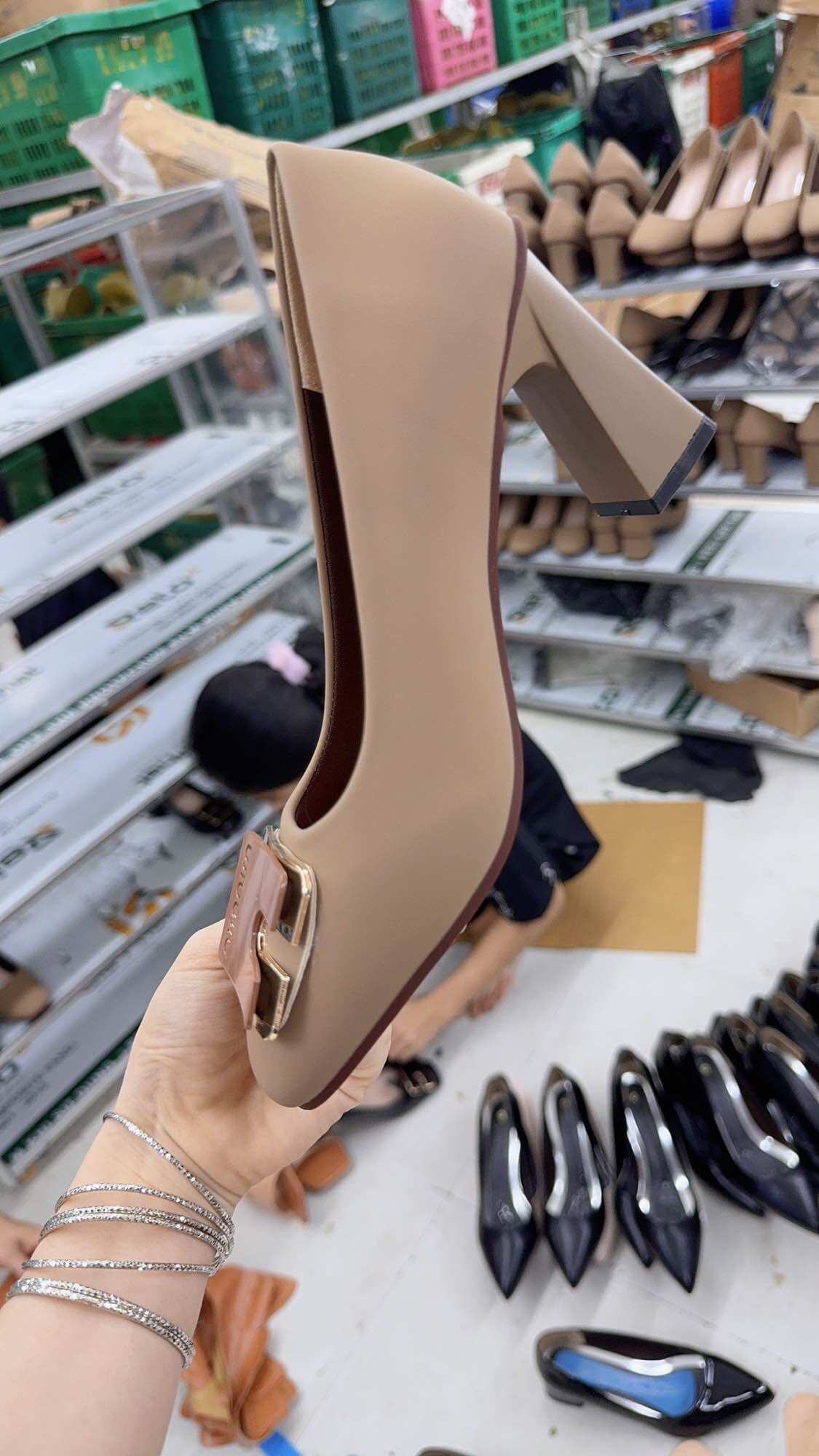 Giày cao gót búp bê nữ , giày công sở êm chân , gót cao 7cm