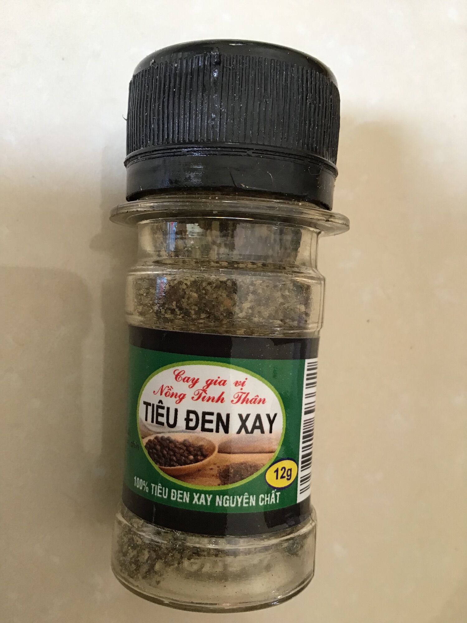 Hạt tiêu xay, tiêu đen xay nguyên chất lọ 25gram, hạt tiêu đen xay ngon thơm