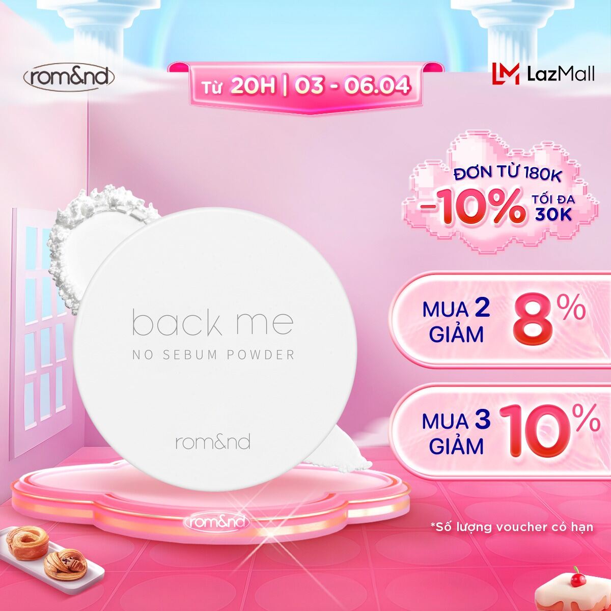 [Rom&nd] Phấn phủ dạng bột Romand Back Me No Sebum Powder 5g