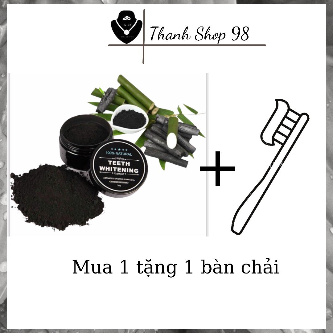 [HCM]Bột Than Tre Tẩy Trắng Răng Teeth Whitening Hộp 30g MUA 1 TẶNG 1