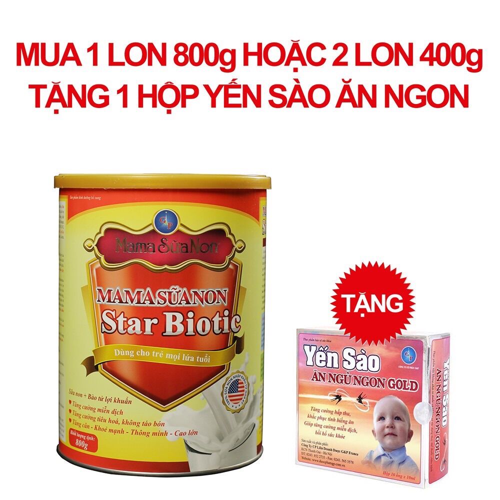 Sữa Mama sữa non Star Biotic 800g date mới
