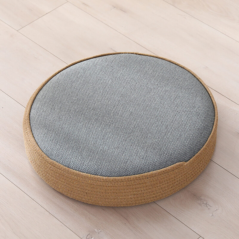 Đệm ngồi phong cách nhật bản đệm tatami hình tròn dày dặn vải nghệ thuật đệm ngồi trên mặt đất lanh đệm ngồi thiền đệm ngồi thiền