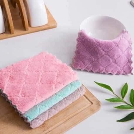Sét 10 khăn lau bếp đa năng 2 mặt siêu thấm nước mềm mịn