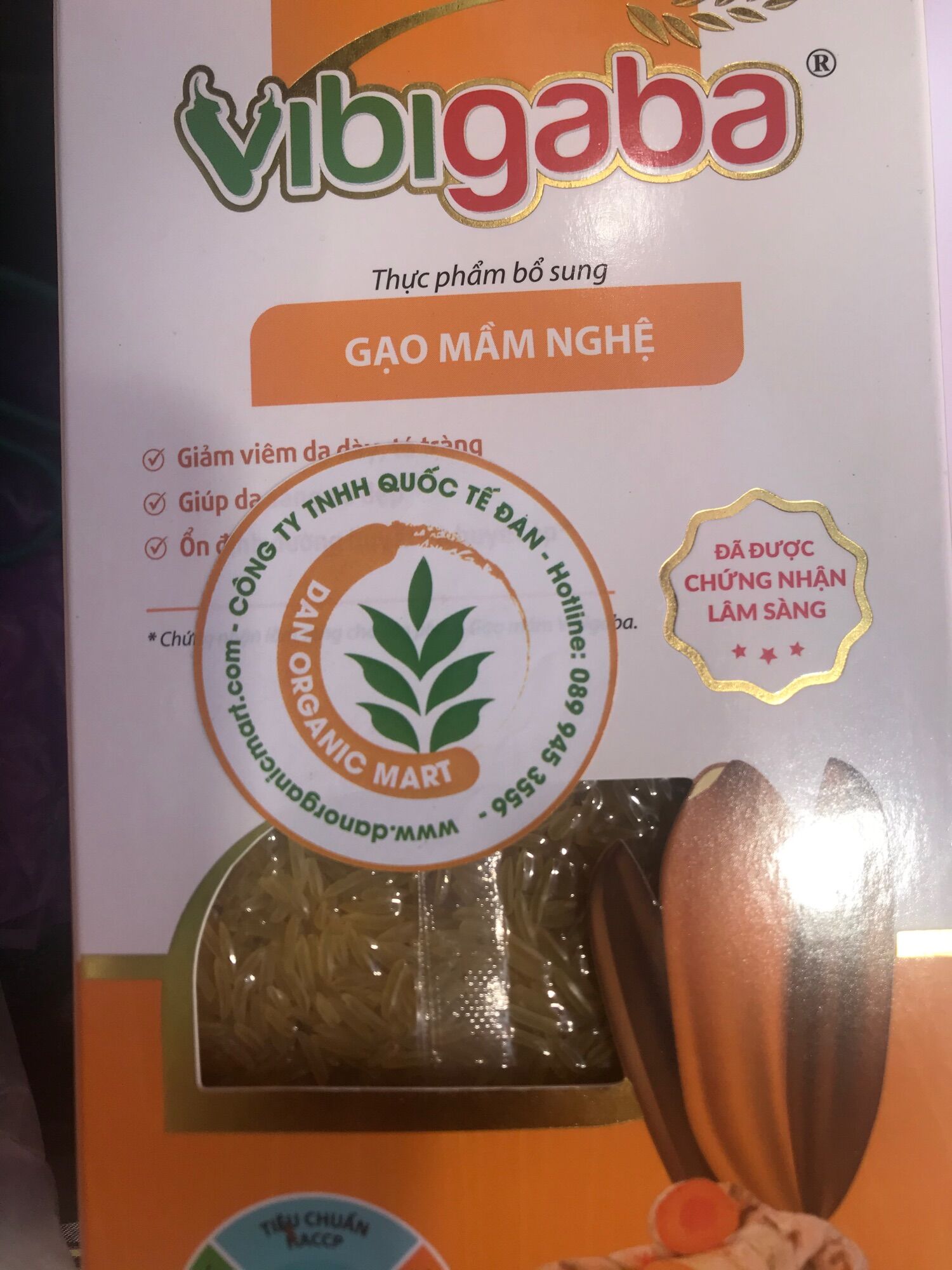 [HCM]Gạo Mầm Hữu Cơ  Vibigaba Nghệ - 1kg