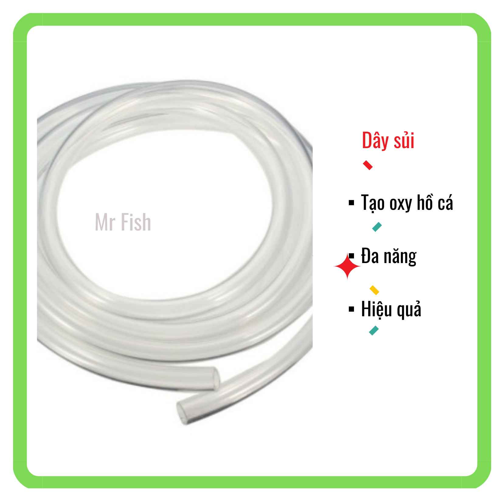 1 mét - Dây sủi oxy trắng, đen 4 ly,  5 ly - Mr Fish