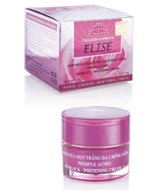 Kem elise ngừa mụn trắng da chống nắng 15g