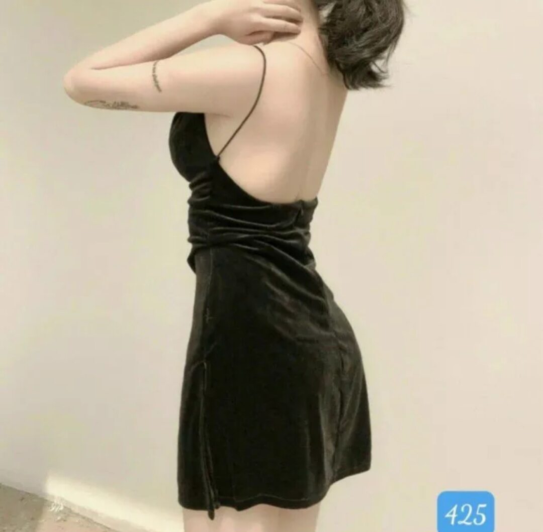 Velvet lace up dress