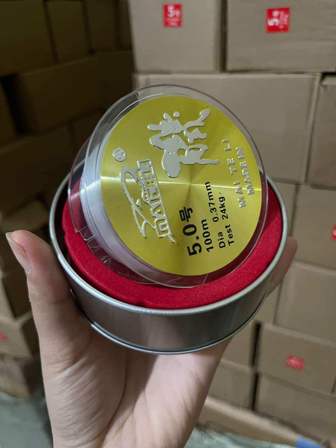 Cước câu cá hộp sắt maiteli 100m loại 1, cước buộc link,làm thẻo,làm trục... chịu tải cao...