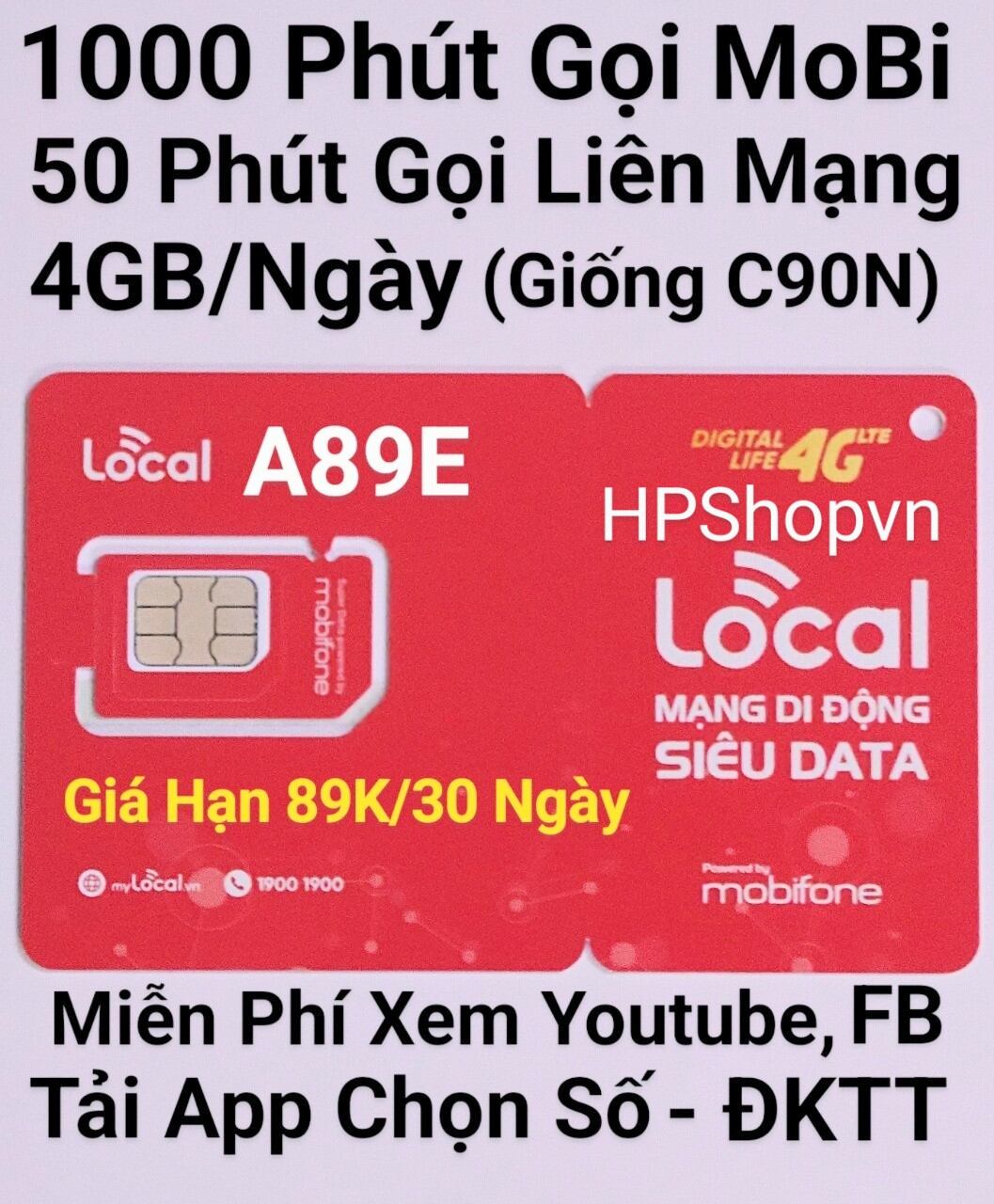 Que Lấy Sim Tặng Sim 4G Local A50 155 Phút Gọi + Data Miễn Phí Tháng Đầu