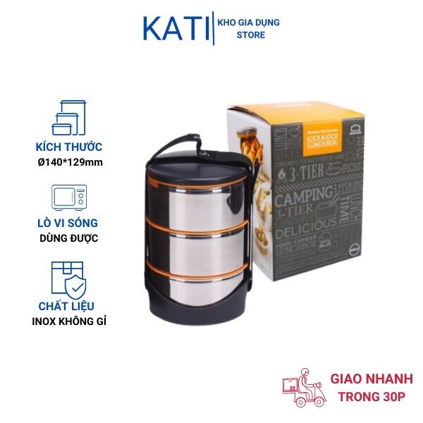 Bộ hộp cơm 3 tầng lock&lock lhc991 - ø140*129mm