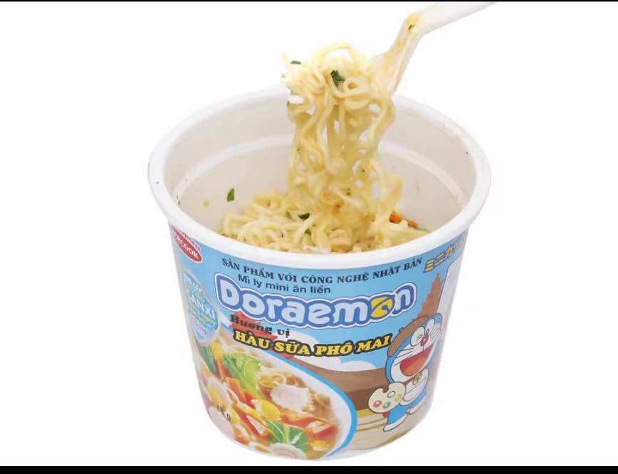 Mì Ly Mini Doraemon Hàu sữa Phô Mai 48g THÙNG 6/ 12 Ly