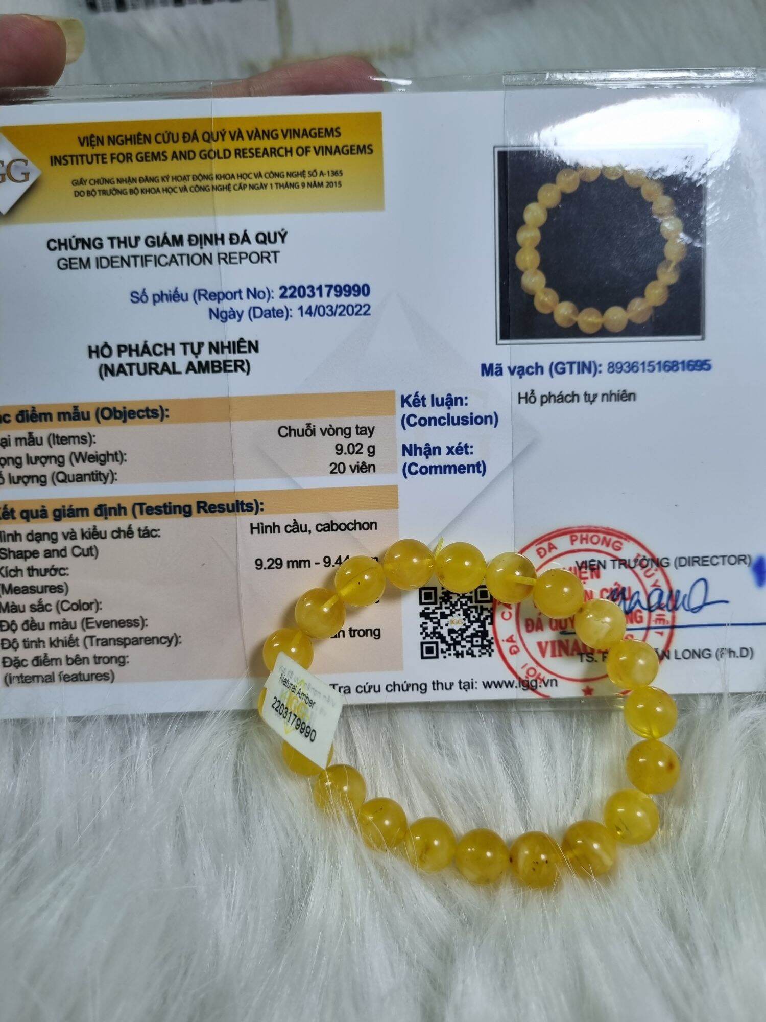 chuỗi tay hổ phách amber vàng mật lạp thiên nhiên