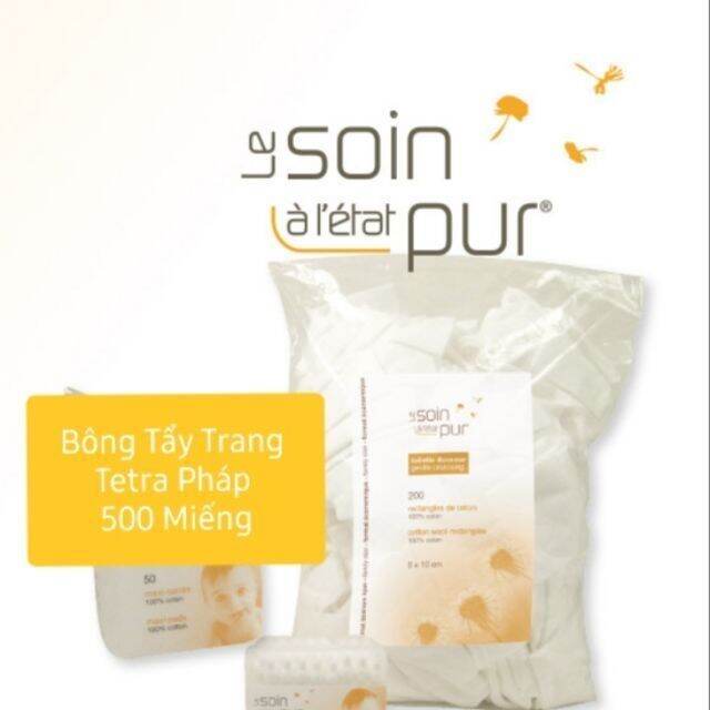 Bông Tẩy Trang Tetra Le Soin Laretat Pur 500 Miếng Của Pháp