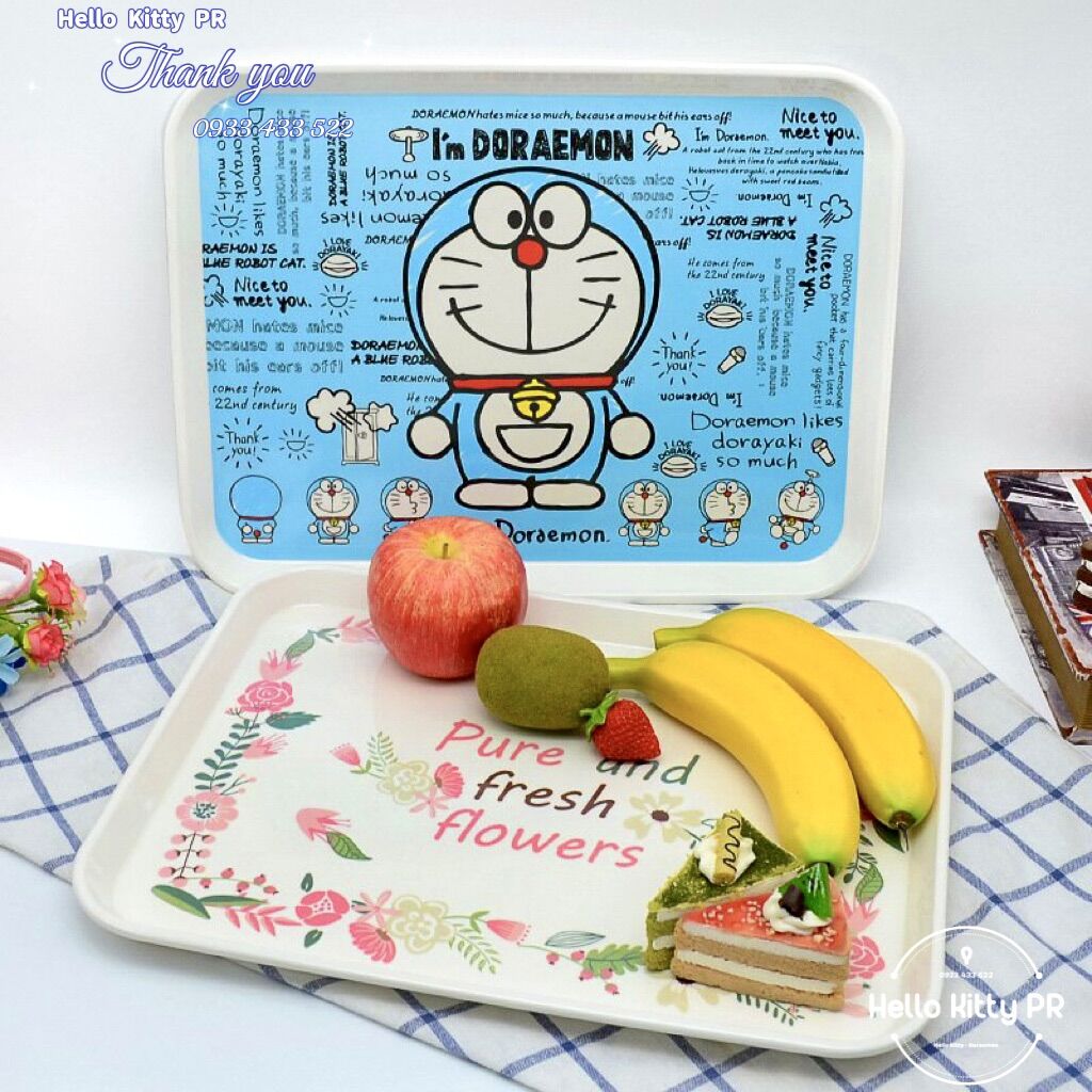 Mâm khay dĩa HelloKitty Doremon Doraemon