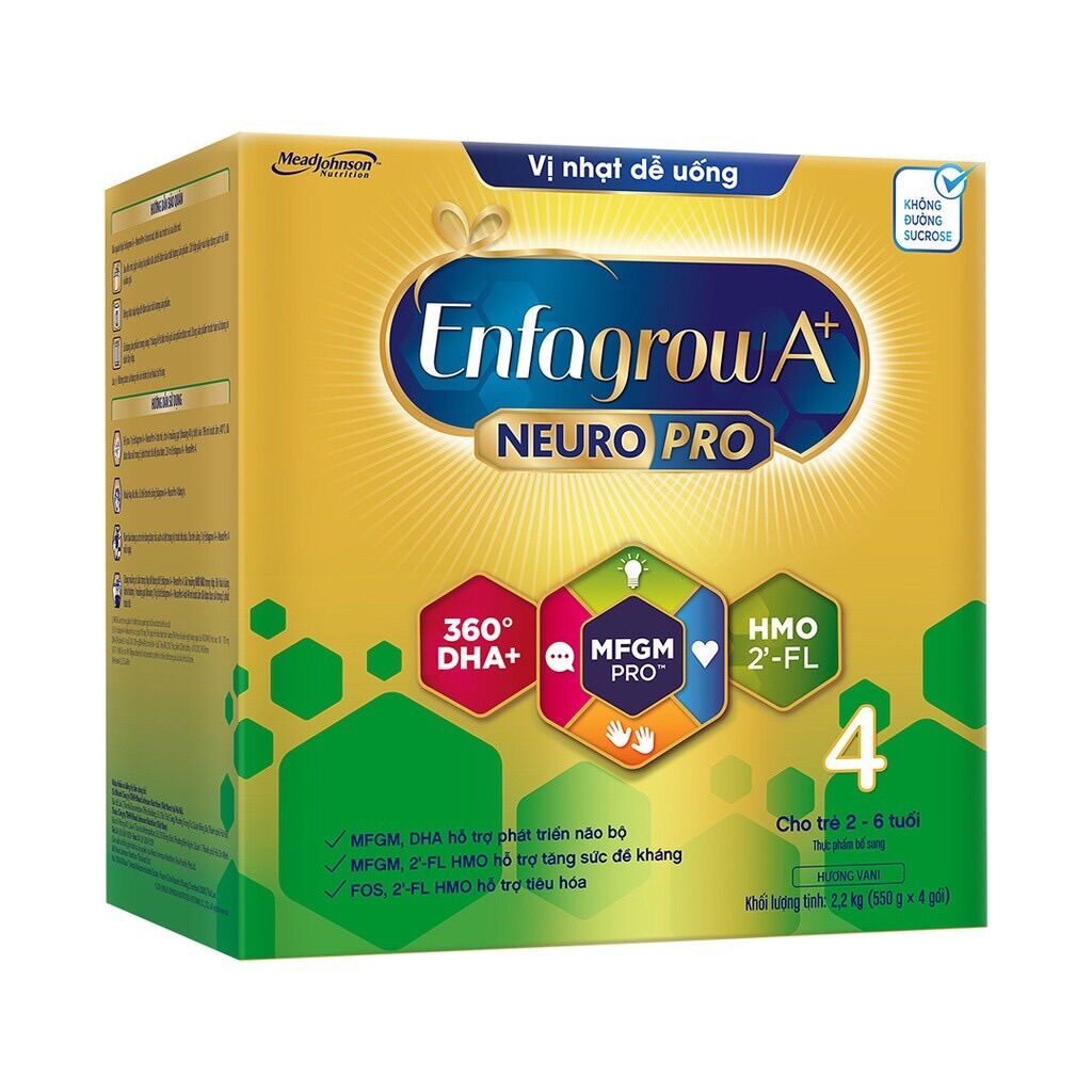 Sữa bột enfagrow a+ 4 vị nhạt dễ uống 2,2kg và 3.3kg