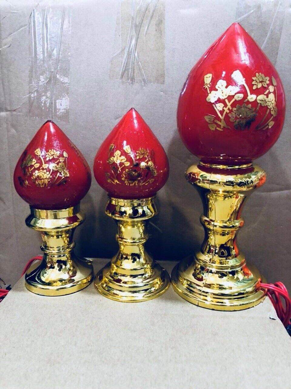Cặp đèn thờ trái đào đủ size