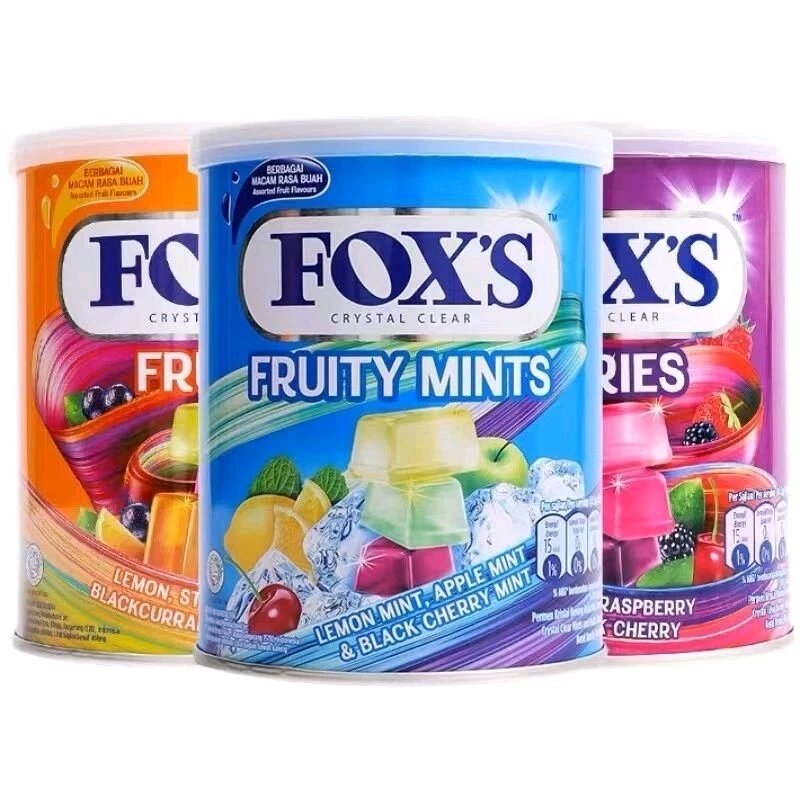 Kẹo lon foxs crystal clear candy- net 180g