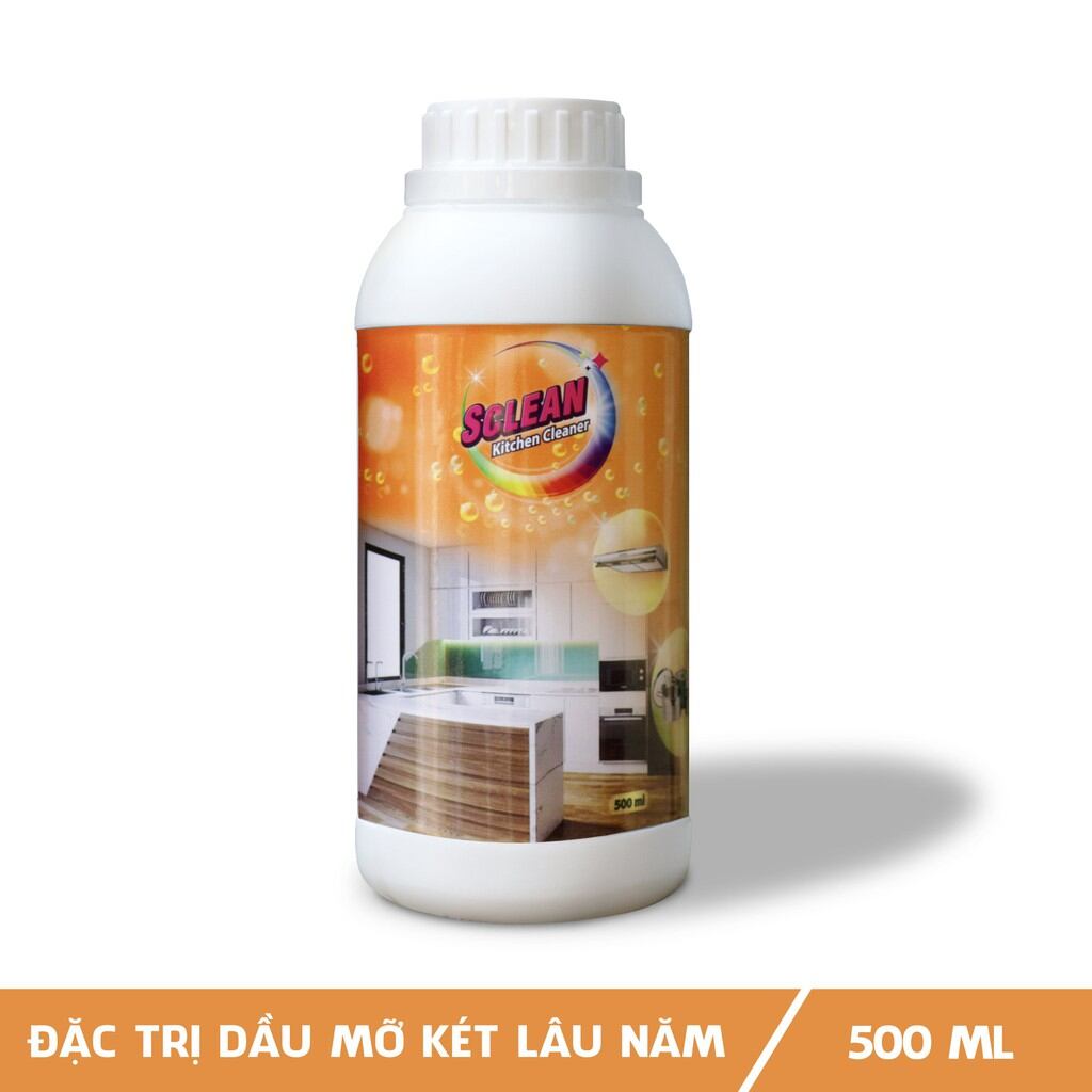Nước tẩy dầu mỡ sclean kitchen 500ml✓✓✓ loại mạnh cho dầu mỡ két cháy