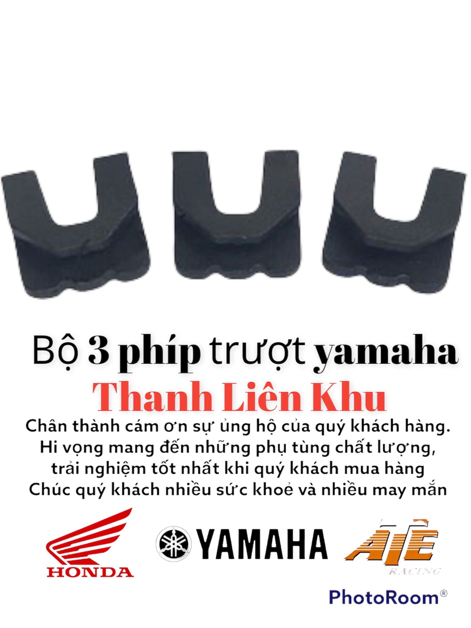 Bộ 3 phíp trượt cao su nồi trước Yamaha Novou, NVX, Grande,Noza, Janus,Mio, Luvias…