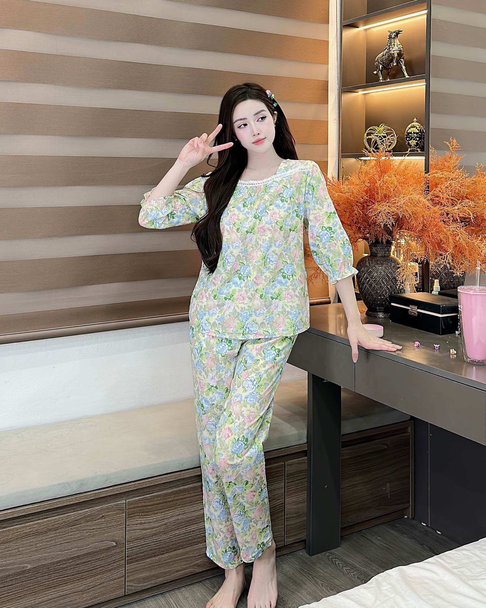 độ bộ mặc nhà nữ vải kate xinh