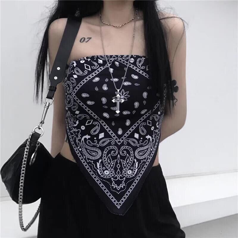 [HCM]Khăn bandana họa tiết ( ảnh thật - chất kate lụa mịn )