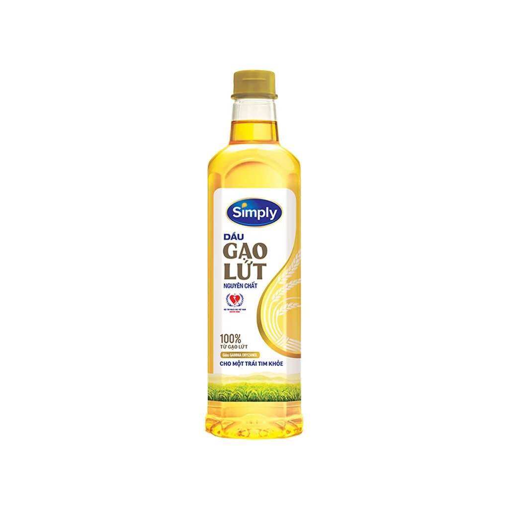 Dầu ăn gạo lứt Simply chai 1L