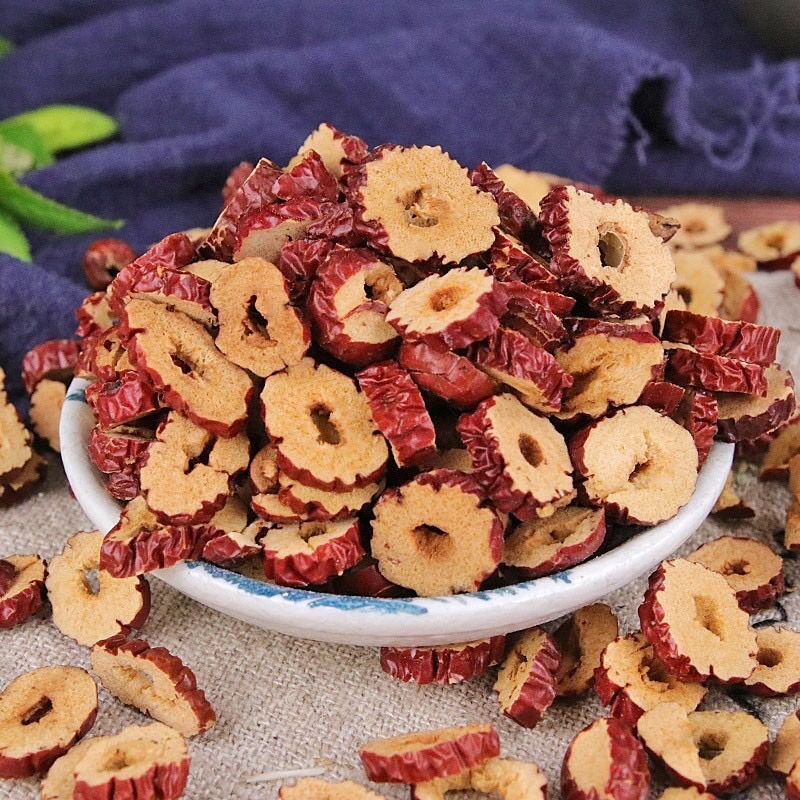 1kg táo đỏ thái lát sấy khô chưng yến, hầm canh, nấu canh, nấu chè