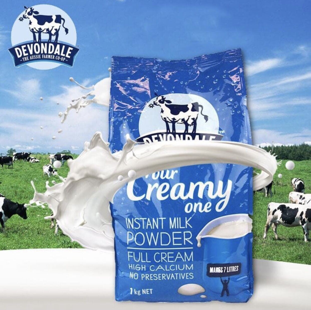 Sữa tươi dạng bột Devondale úc 1kg date 10/2023