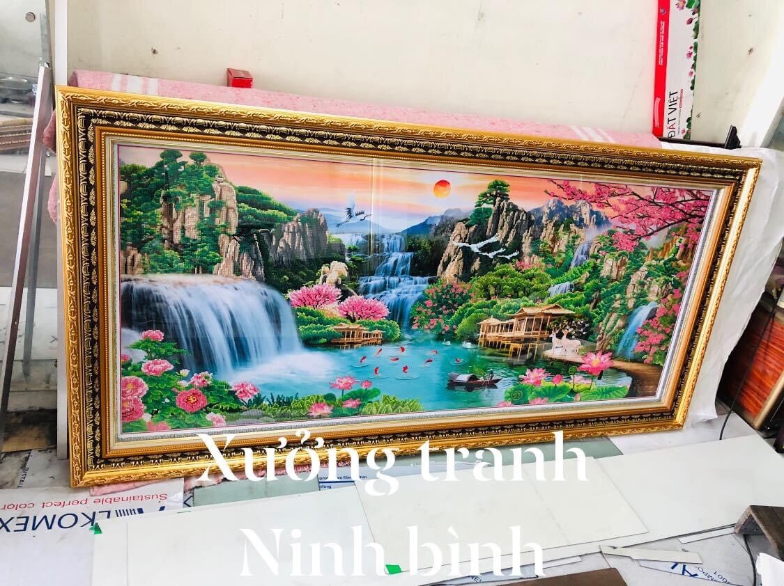Tranh đính đá thành phẩm đã đính chưa khung 2mx90cm