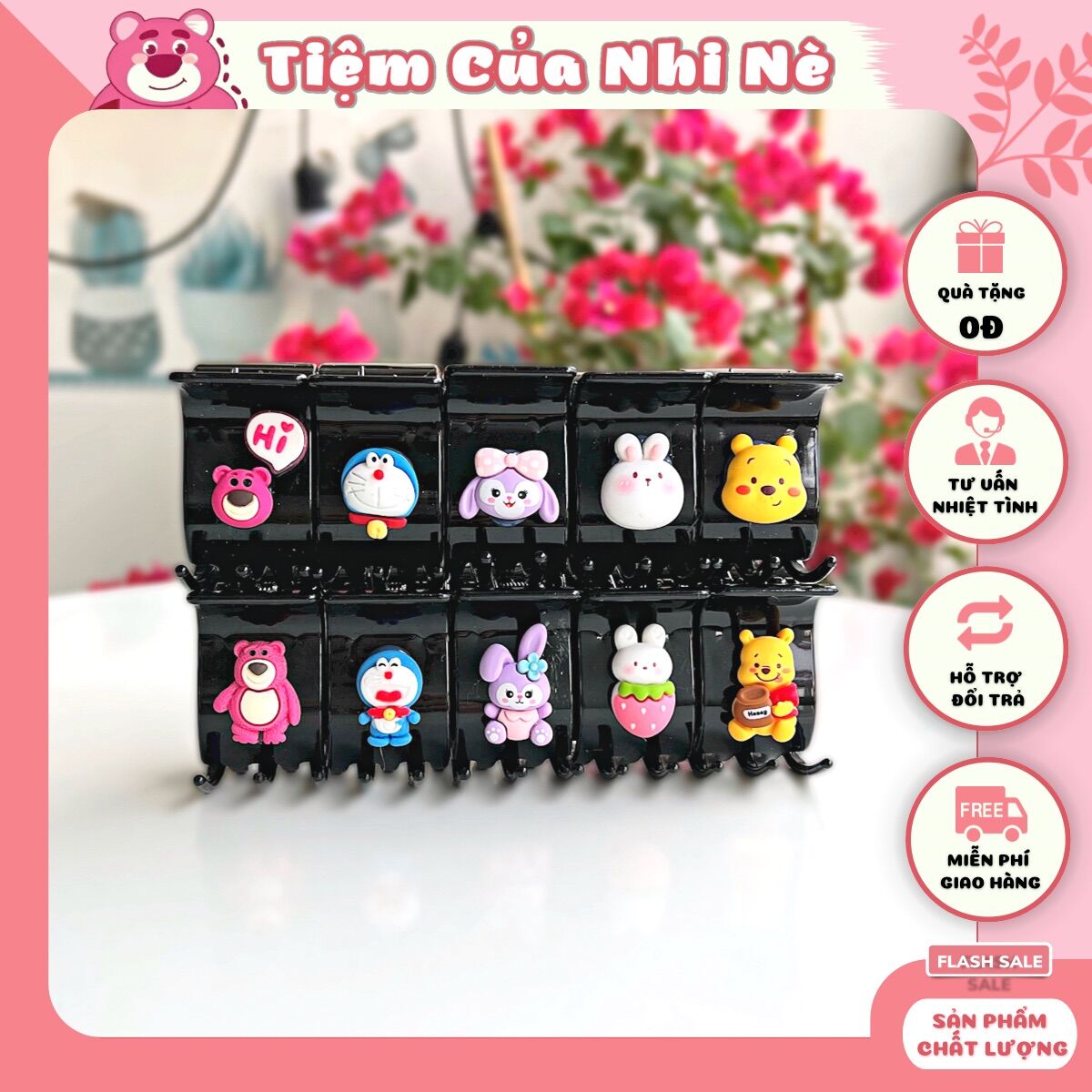 Kẹp tóc càng cua 5 răng hoạt hình