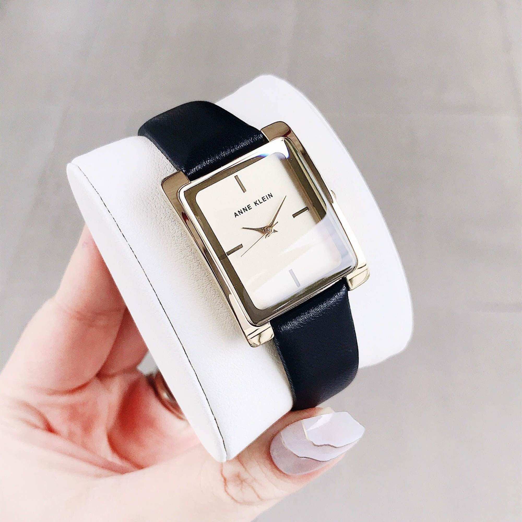 Đồng hồ nữ Anne Klein dây da, size 35x28mm
