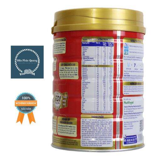 Sữa Nutifood Grow Plus+ đỏ lon 900g và 1.5kg dành cho bé từ 1 tuổi trở lên