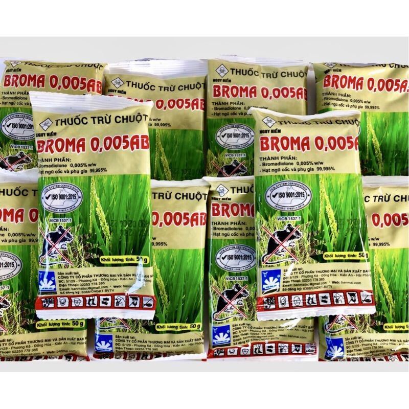 SÉC 10GÓI THUỐC CHUỘT SINH HỌC BROMA 0,05AB(50G)