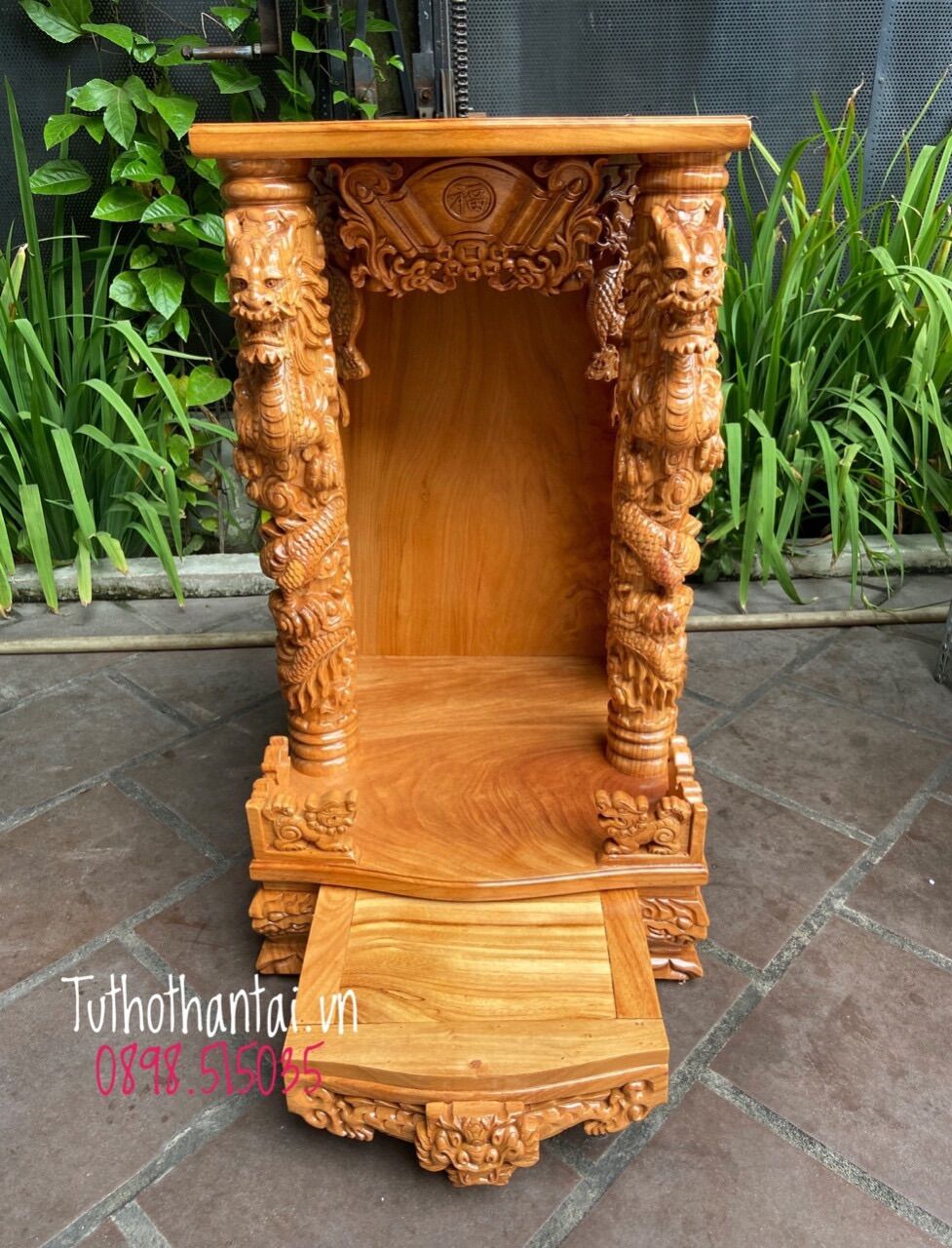 Bàn thờ thần tài cao cấp mẫu Rồng Phun Lửa