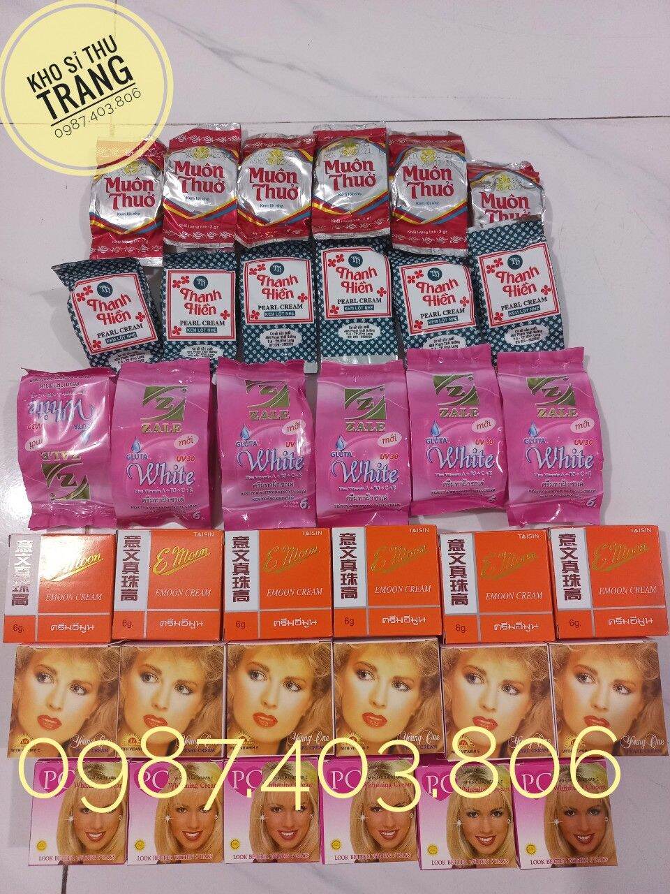 Combo kem 6 xù 6 mon 6 pc 6 zale 6 hiền 6 thưở thái