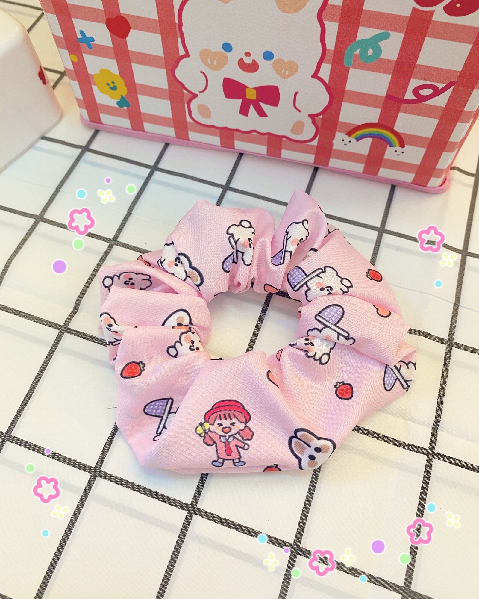 (Ảnh Thật) Dây buộc tóc , cột tóc vải , Scrunchies Dễ Thương Hot Hit